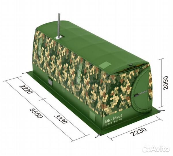 Двухслойная палатка баня. Мобиба мб-552 5,5х2,2м
