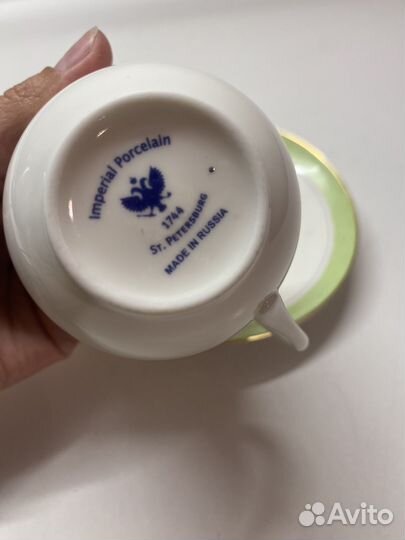 Чашка с блюдцем фарфор с гимнасткой