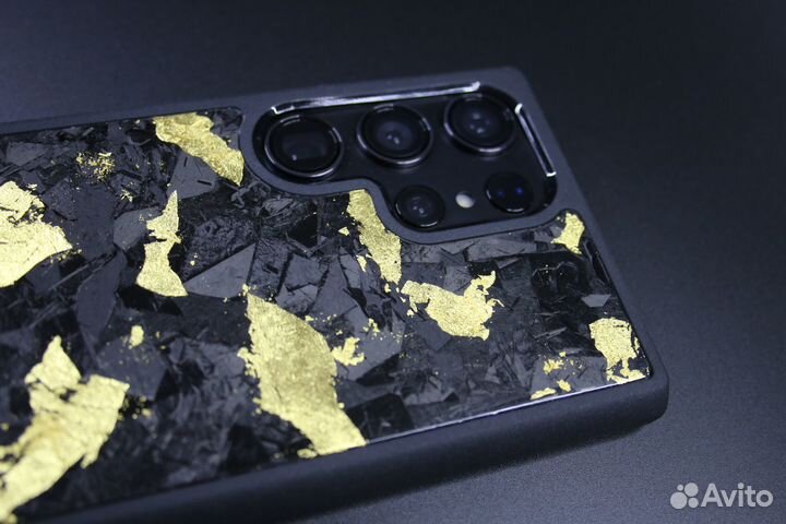 Чехол на Samsung Galaxy Кованый карбон Золото