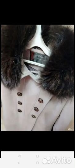 Пальто с утеплителем с песцом 42-44