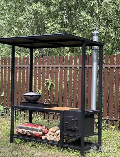 Мангал С крышей лофт