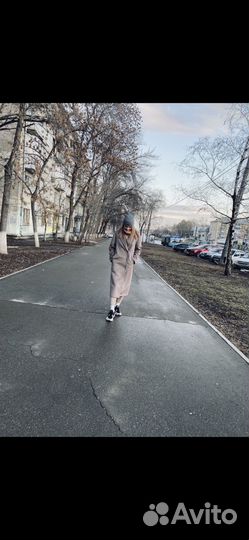 Пальто женское 42 44 серо-бежевое