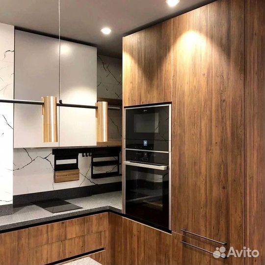 Угловая кухня с мдф фасадами