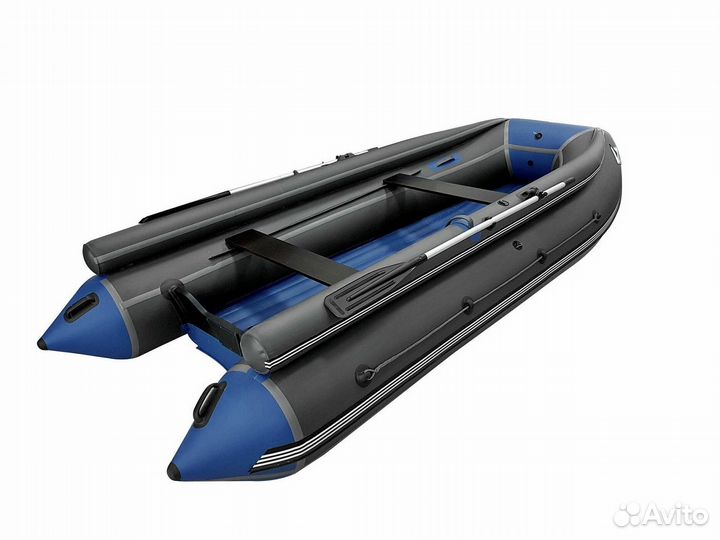Лодка Пвх Orca 380 нд с фальшбортом серый/темно-си