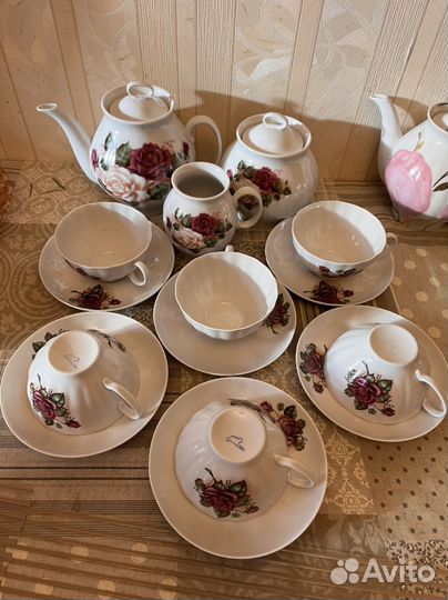 Сервиз чайный Дулево Роза 15 предметов