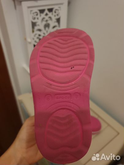 Сапожки crocs розовые