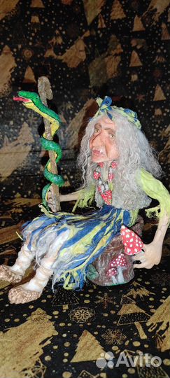 Баба-Яга, ватная игрушка