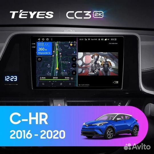 Магнитола Toyota C-HR 2016-2020 F2 CC3 2K 6/128