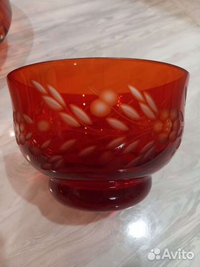 Вазы рубиновое стекло