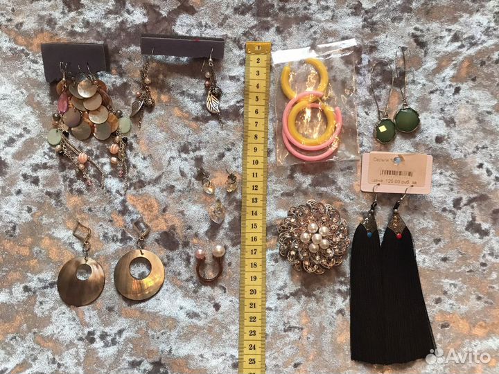 Бижутерия, серьги, кольцо, брошь