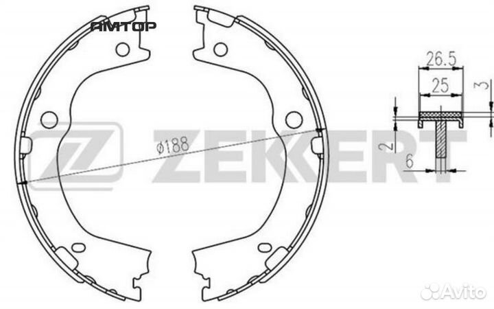 Zekkert BK4194 BK-4194 zekkert Колодки торм. бараб