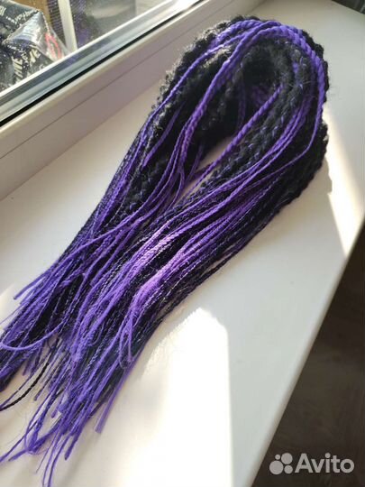 Комплект де косы и дреды черно-фиолетовый
