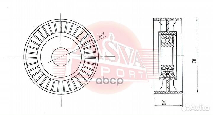 Ролик натяжной навесного оборудования tybp012 asva