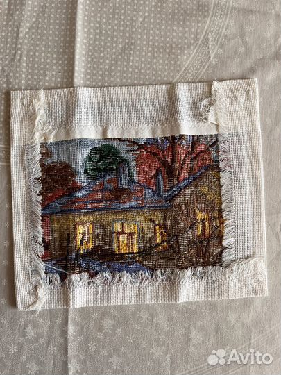 Готовая вышивка крестом Зимний вечер