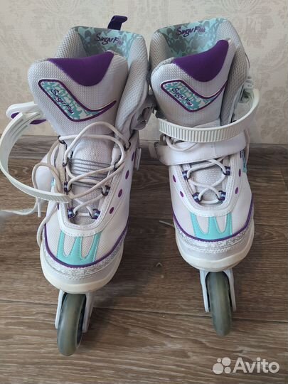 Ролики белые Rollerblade (38,5 р) состояние новых