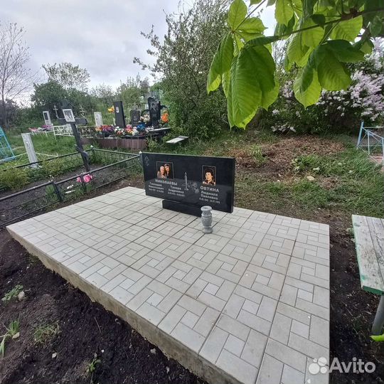 Облицовка благоустройство плиткой могил