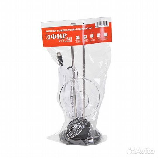 Антенна комнатная дмв+мв пассивная с кольцом Эфир