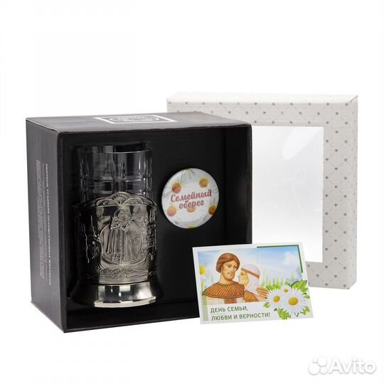 Набор для чая Пётр и Феврония никел