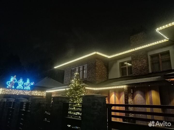 Контурное освещение домов