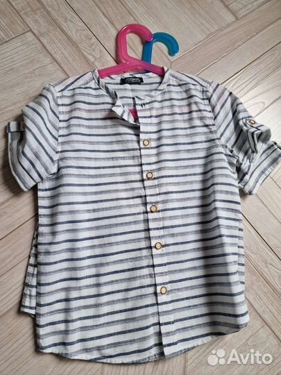 Рубашка детская льняная, размеры 4-5 и 5-6