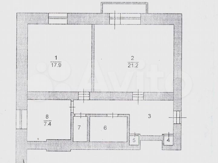 2-к. квартира, 62,5 м², 2/2 эт.