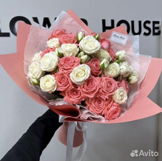 Кустовые розы букет, микс роз