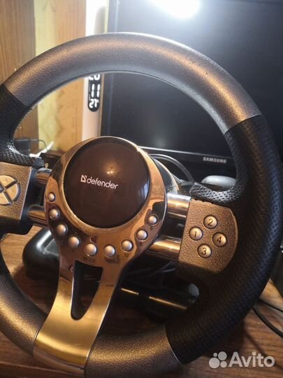 Руль игровой для пк с педалями, геймерский набор