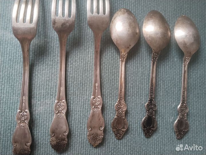 Набор вилок и ложек СССР мельхиоровый сплав