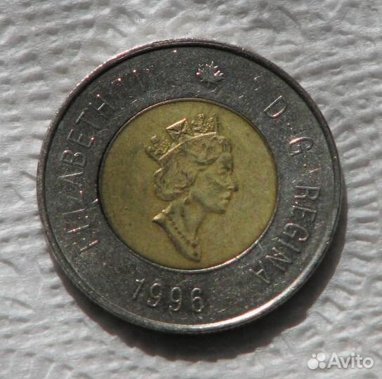 Канада, монета 2 доллара, 1996, биметалл