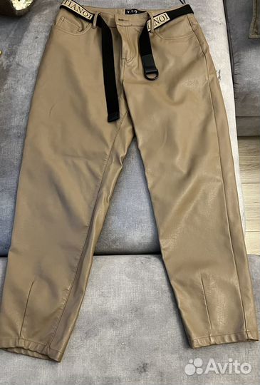 Кожаные брюки женские 46р-48