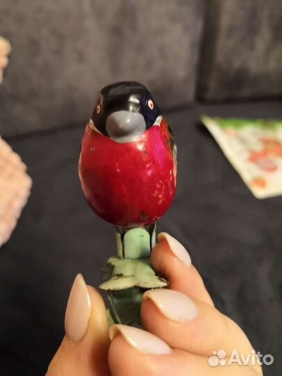 Снегирь на прищепке. редкая елочная игрушка СССР