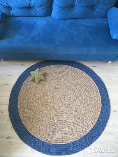 Ковер из джута ручной работы