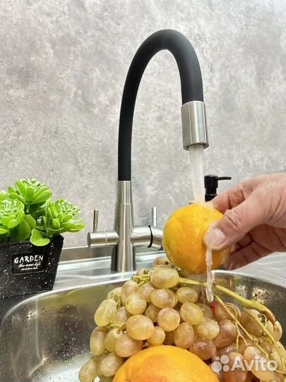 Смеситель для кухни Hansen 15180-GC Сатин/черный