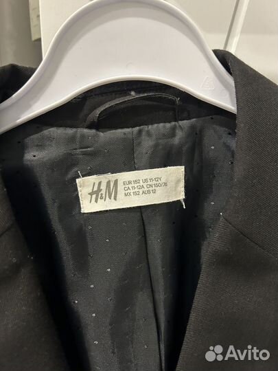 Пиджак черный для мальчика 152 размер