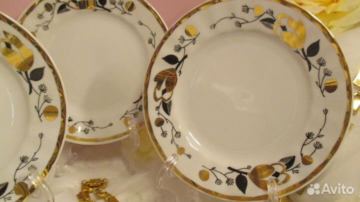 Десертные тарелки Золотая Роза Вербилки 65 год