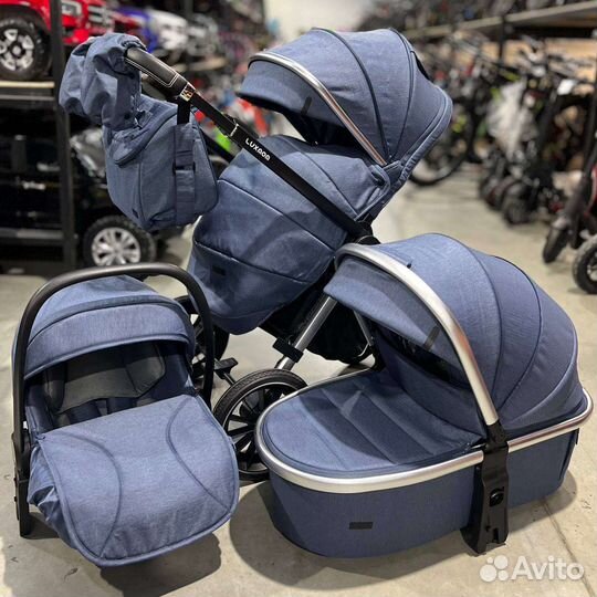 Luxmom 750 (carello optima) 3в1 синий