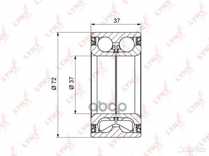Подшипник ступицы передний (без ABS 37x37x72)