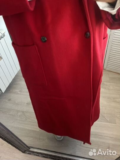 Пальто женское красное s-m