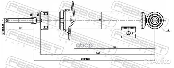 Амортизатор mitsubishi L200 05- перед. 04659966