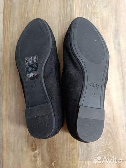 Балетки hm 37 новые замшевые маломерки
