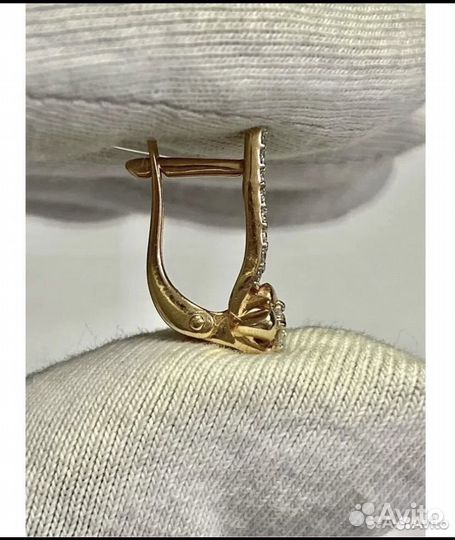 Серьги детские с фианитами