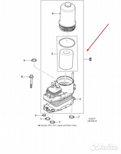 LR009570 Корпус теплообменник маслоохладитель