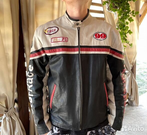 Мотокуртка кожаная