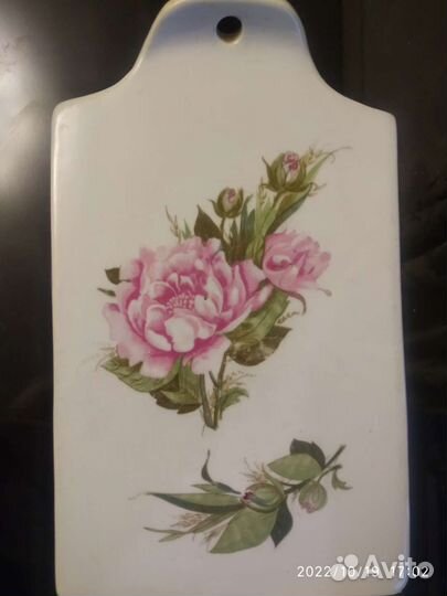 Доска сырная цветы розы агашки Дулево СССР фарфор