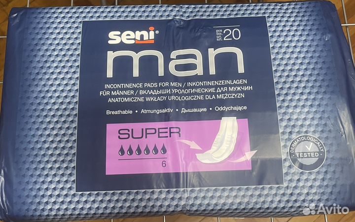 Seni man super Урологические прокладки для мужчин