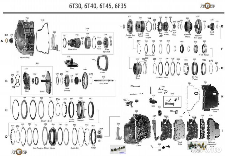 Запчасти АКПП 6t30