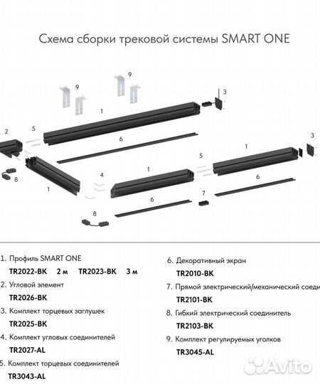 Шинопровод TR2023-BK denkirs (денкирс)