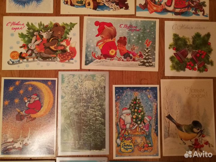 Открытки с новым годом 70-90е гг