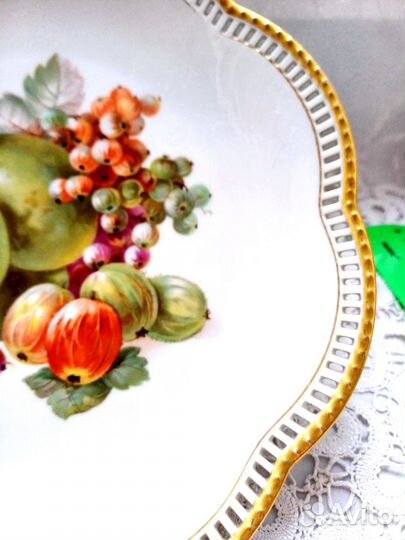 Блюдо сухарница прорезной фарфор Schuman