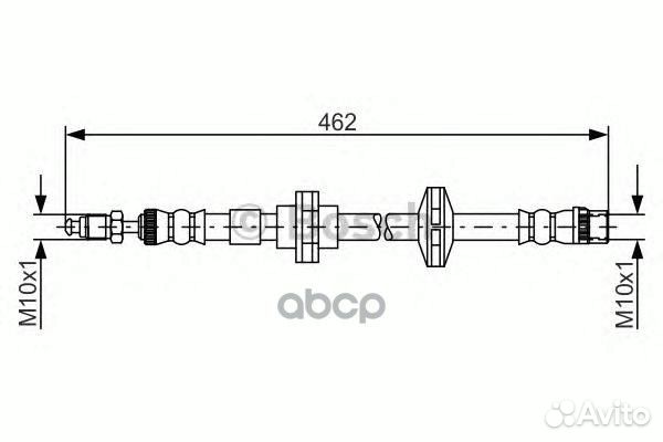 Шланг тормозной renault laguna 07- перед.490мм